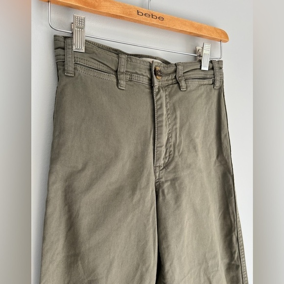 431 Marine Layer Bridget High Waisted Wide Leg Crop Pant Olive Size 0 - Picture 6 of 16